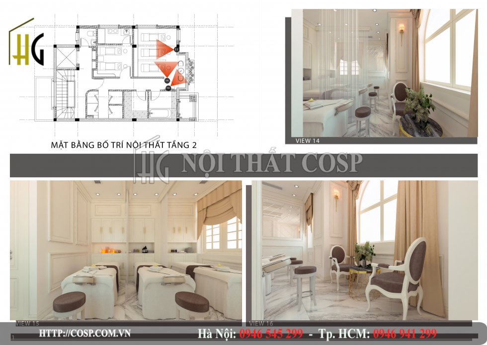 Thiết kế nội thất phòng massage tấng 2