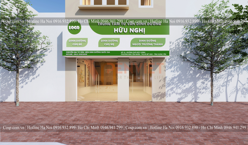 Thiết kế mặt tiền phòng khám dinh dưỡng- Hưng yên