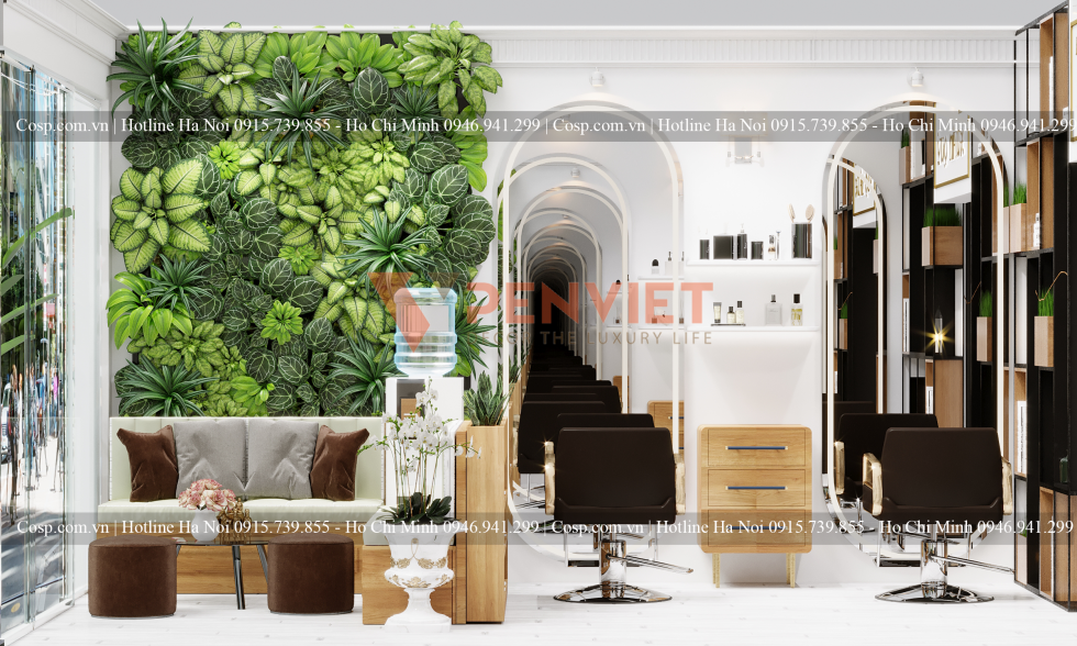 Thiết kế nội thất salon tóc Xuân QUý