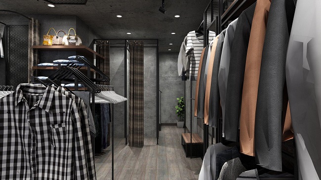 Sử dụng ánh sáng âm trần cho shop thời trang