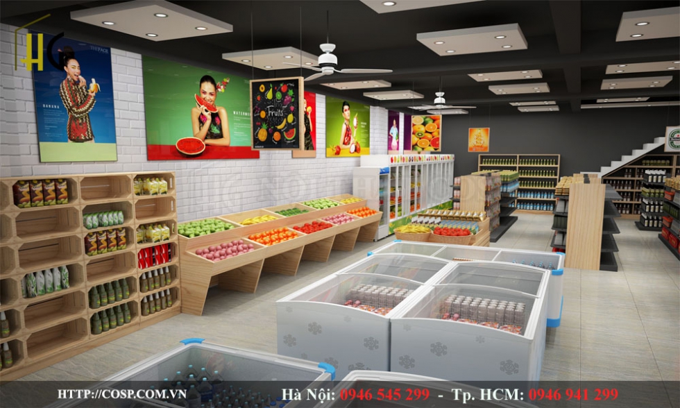 thiet ke cua hang thuc pham xanh 2