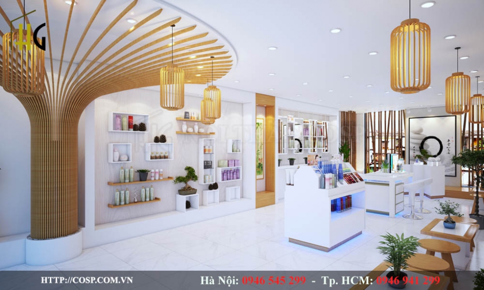 Thiết kế showroom mỹ phẩm đẹp