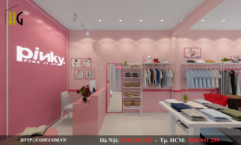 Thiết kế shop thời trang Pinky - Chị Trang - Bắc Giang