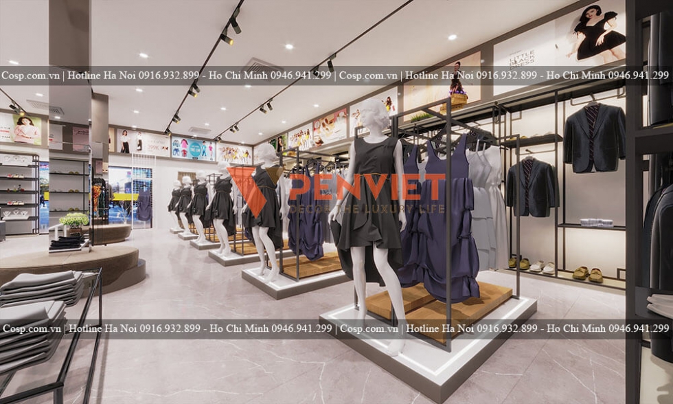 Thiết kế nội thất tầng 3 showroom thời trang - Chí Gái - Bạc Liêu