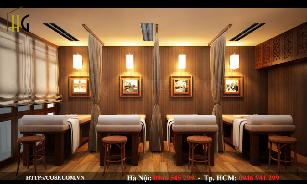 Thiết kế nội thất đơn giản của spa nostalgia