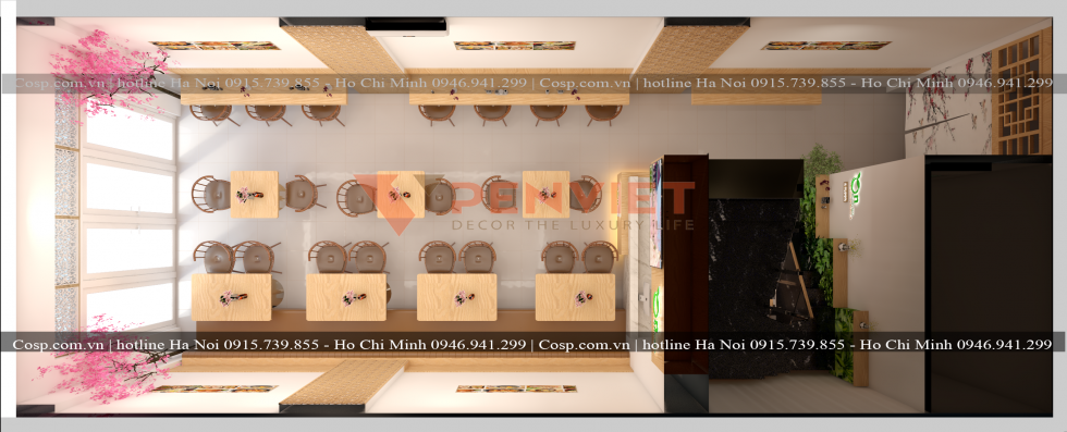 Toàn cảnh không gian tầng một của spa ON