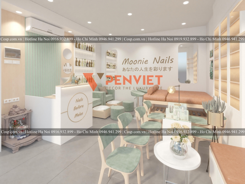 Thiết kế tiệm nail theo phong cách Hàn Quốc