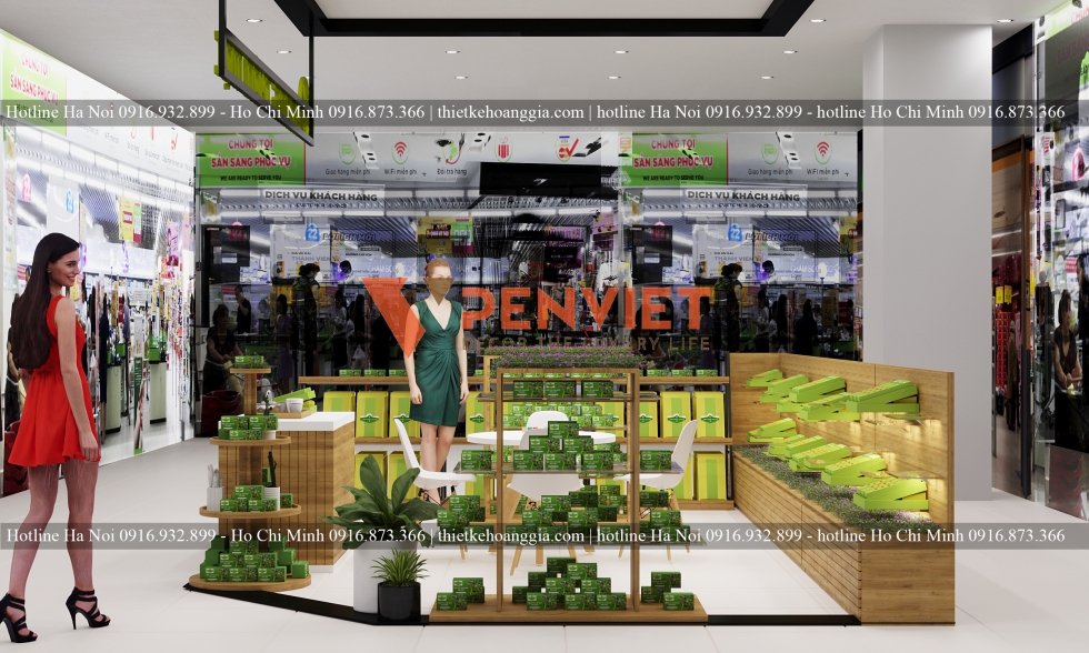 Thiết kế shop trà thảo mộc BigC Lê Trọng Tấn - Anh Hiệp - Hà Nội