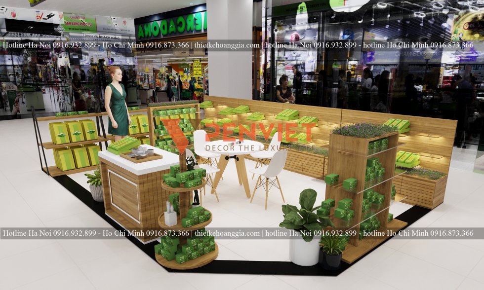 Thiết kế shop trà thảo mộc BigC Lê Trọng Tấn - Anh Hiệp - Hà Nội