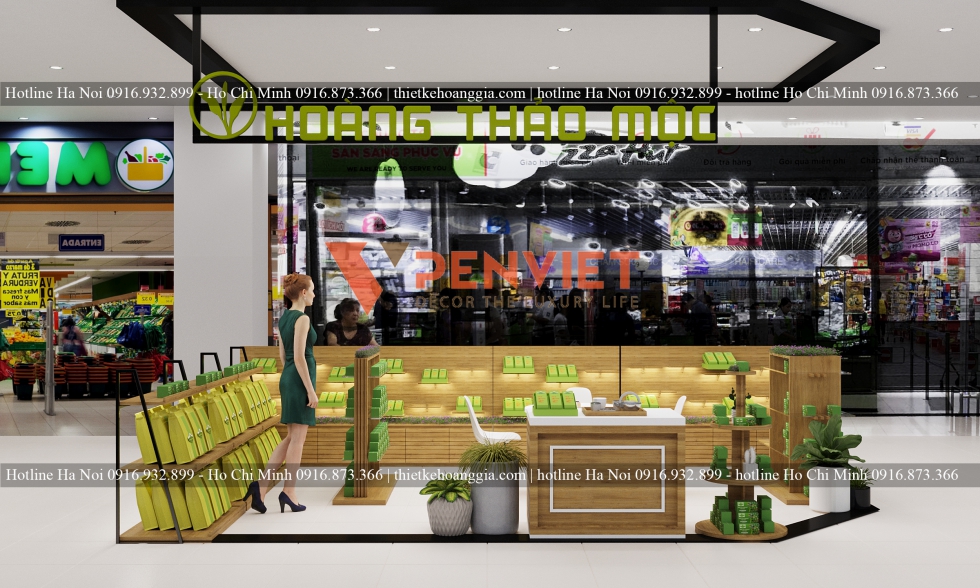 Thiết kế shop trà thảo mộc BigC Lê Trọng Tấn - Anh Hiệp - Hà Nội