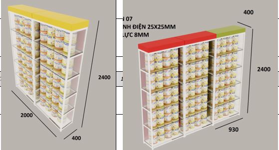 Hệ tủ bỉm sữa sát tường
