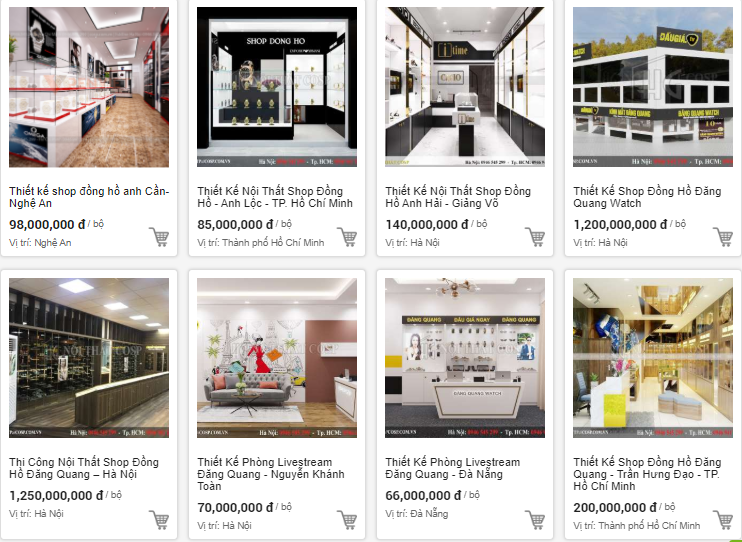 Báo giá các shop đồng hồ
