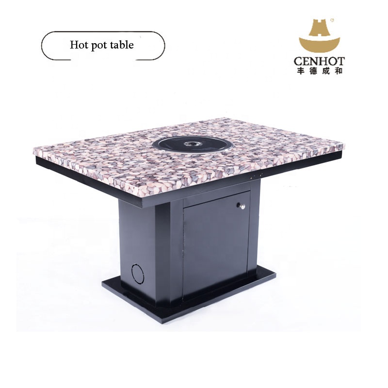 Mẫu bàn lẩu nướng không khói hiện đại