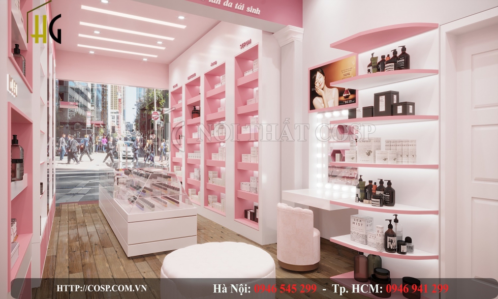 bi quyet trung bay ke trong thiet ke shop my pham 3