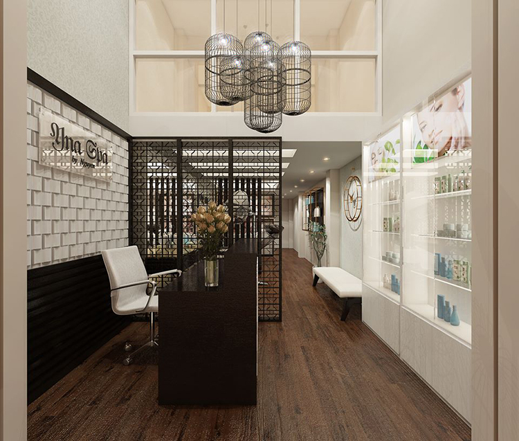Thiết kế nội thất phòng Lễ tân Home Spa