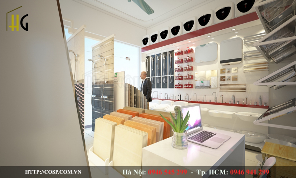 Thiết kế shop vật liệu xây dựng - Thiết bị vệ sinh - Anh Tuấn