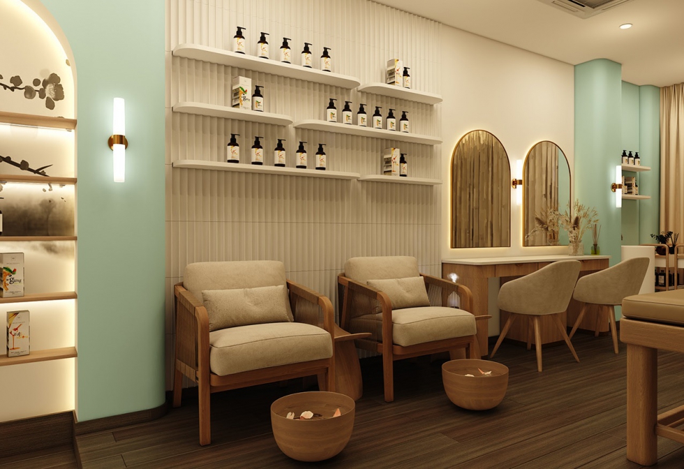 Spa chia làm nhiều khu vực làm đẹp nhằm đa dạng dịch vụ, công năng sử dụng