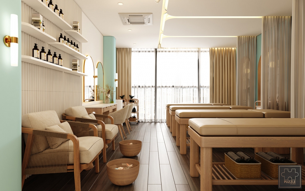 Thiết kế phòng spa tận dụng ánh sáng tự nhiên