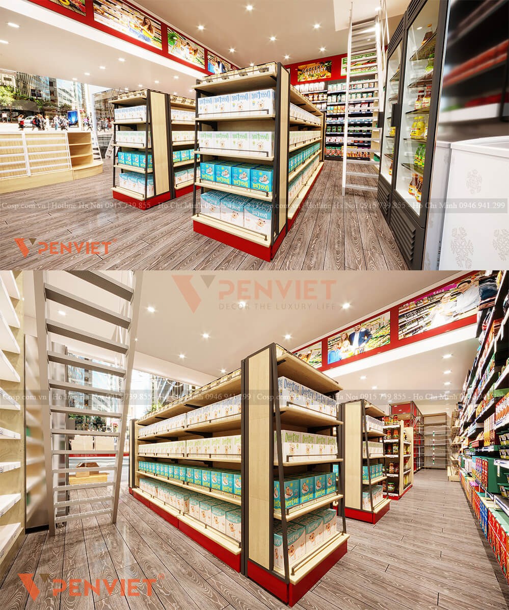 Sử dụng Mica in tranh cho thiết kế cửa hàng tạp hóa Hiền Xa