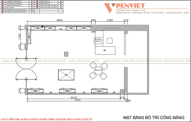 Bố trí mặt bằng cửa hàng thực phẩm chức năng Eternal