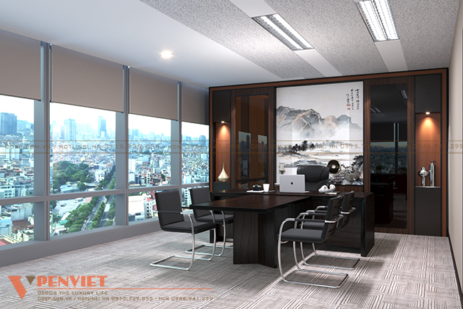 Bàn họp được bố trí trong ngay trong phòng làm việc của lãnh đạo cấp cao