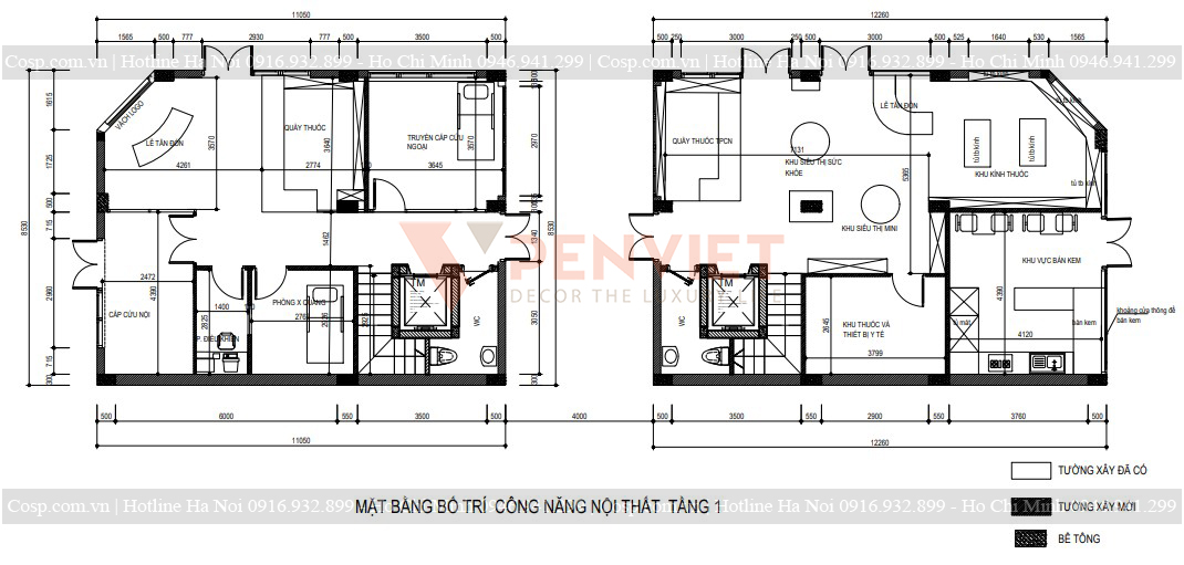 Bản vẽ 2D Tầng 1