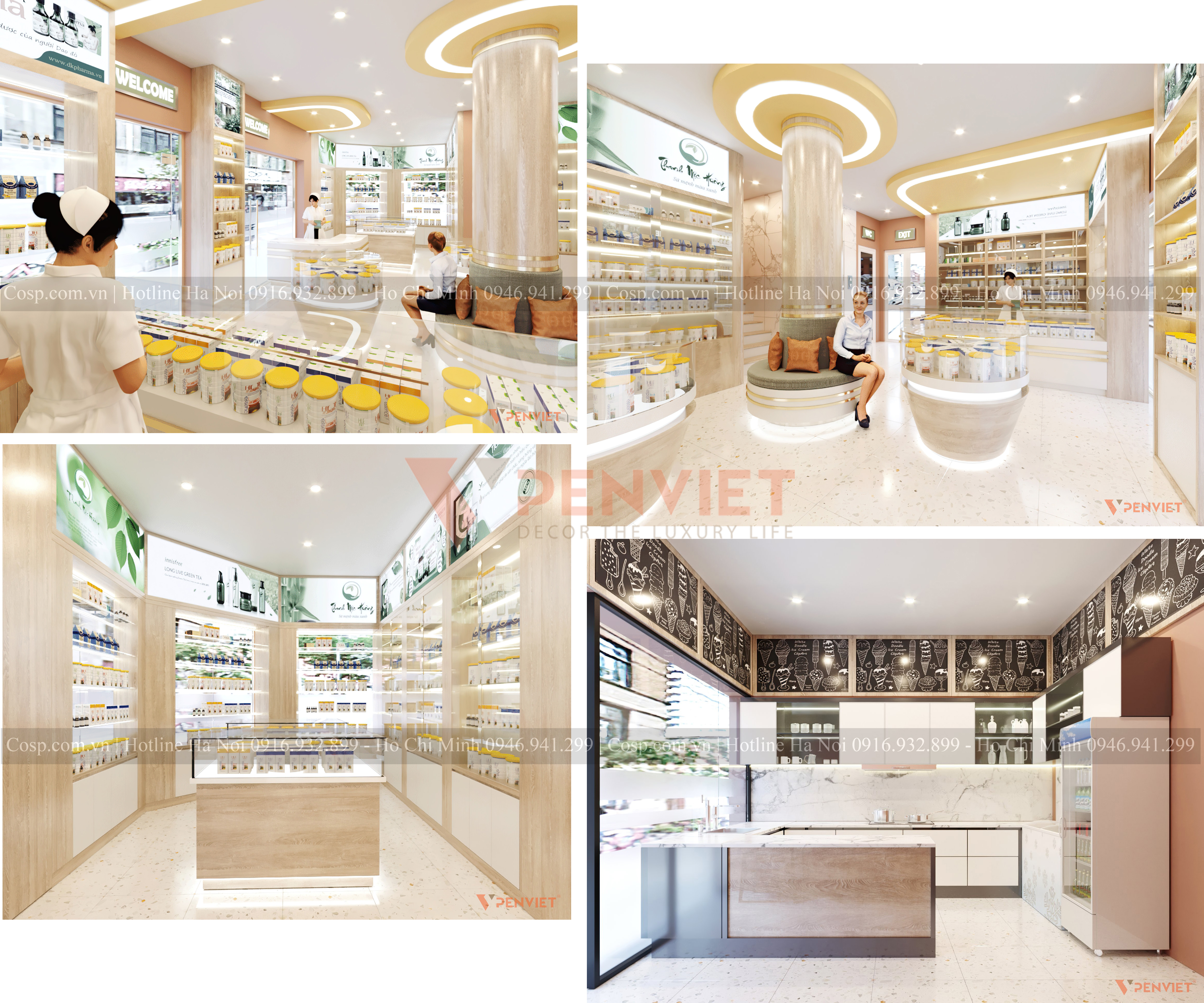 Hệ thống quầy thuốc, siêu thị mini, quầy bán kem