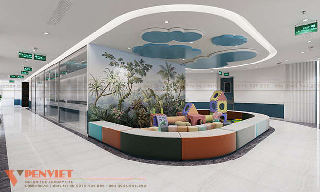 Bố trí khu vui chơi cho các bé