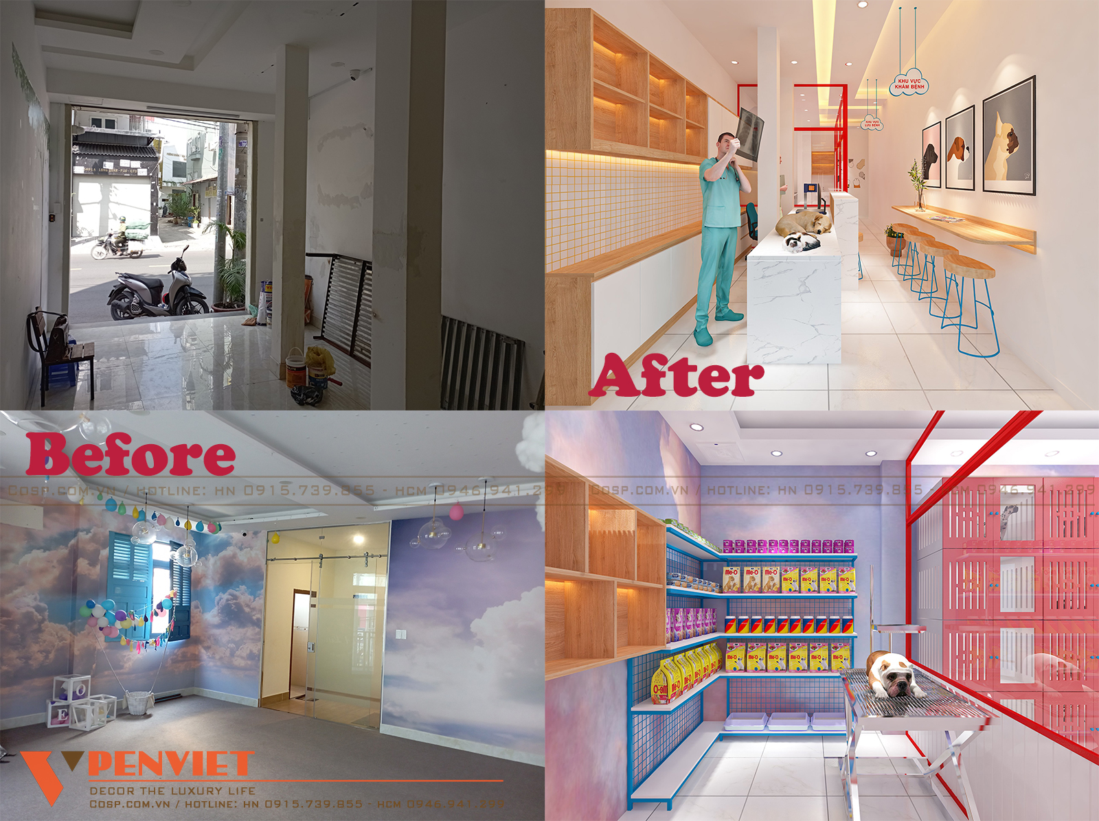 Thiết kế nội thất phòng khám thú y tập trung giải quyết những hạn chế mặt bằng