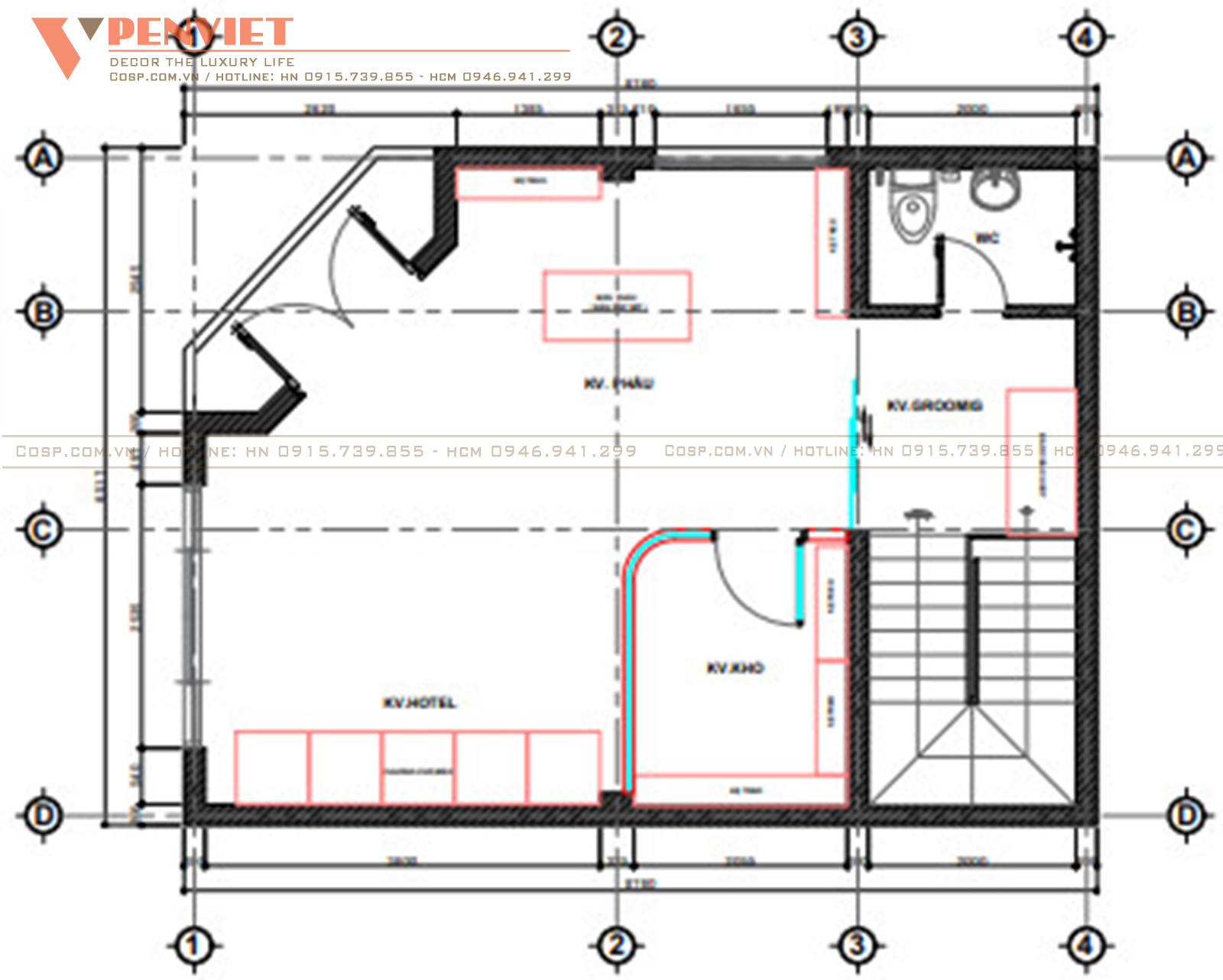 Bố trí mặt bằng tầng 1