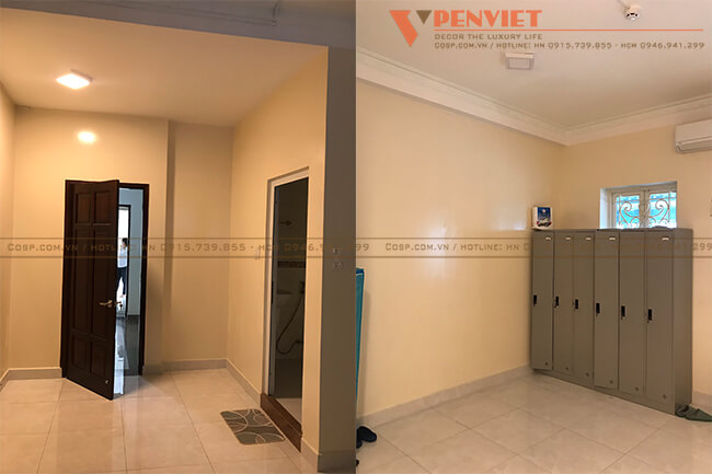 Mặt bằng 2 tầng được phân chia lại không gian một cách khoa học