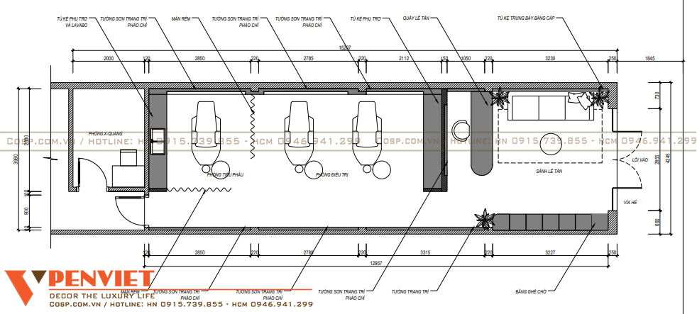 Bố trí mặt bằng khoa học, đảm bảo quy định