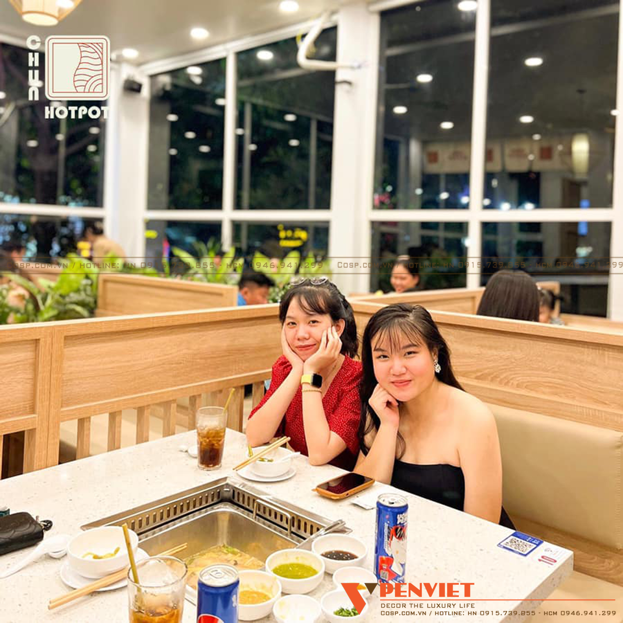 Nội thất quán lẩu Chun