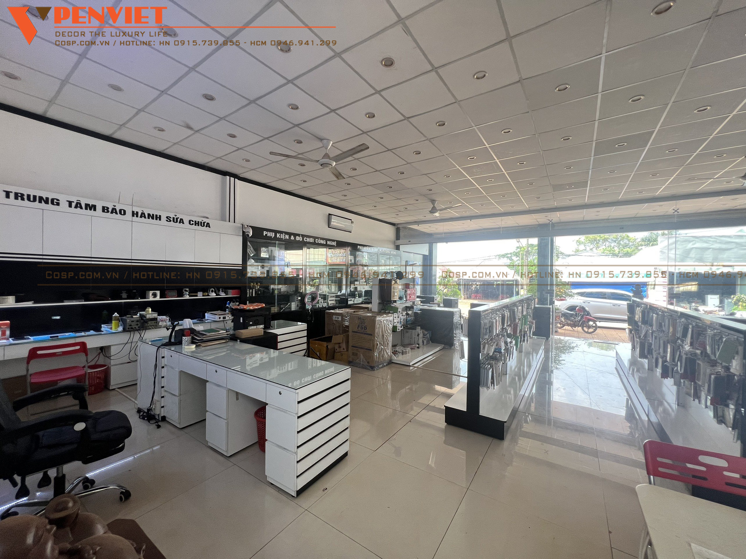 Toàn bộ mặt bằng cũ được sử dụng để kinh doanh, sửa chữa điện thoại