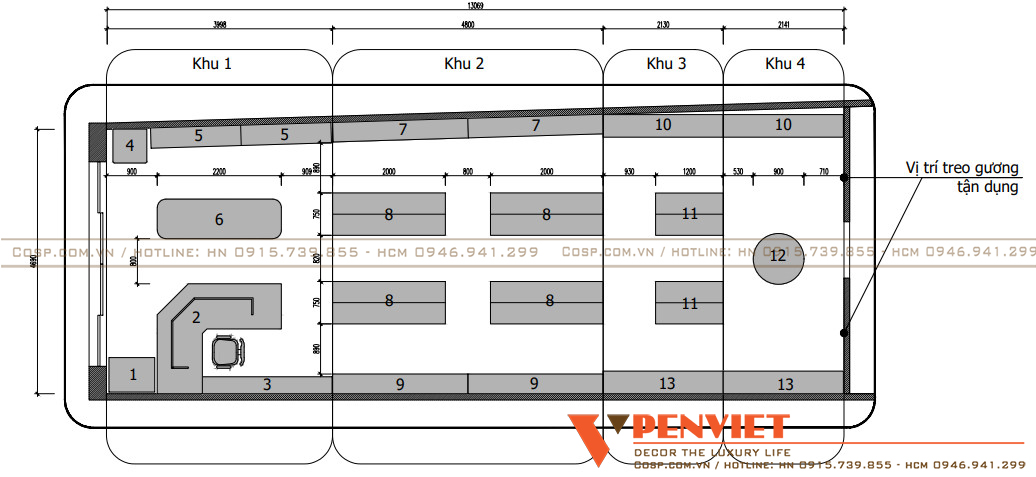 Giải pháp bố trí nội thất khắc phục hạn chế mặt bằng