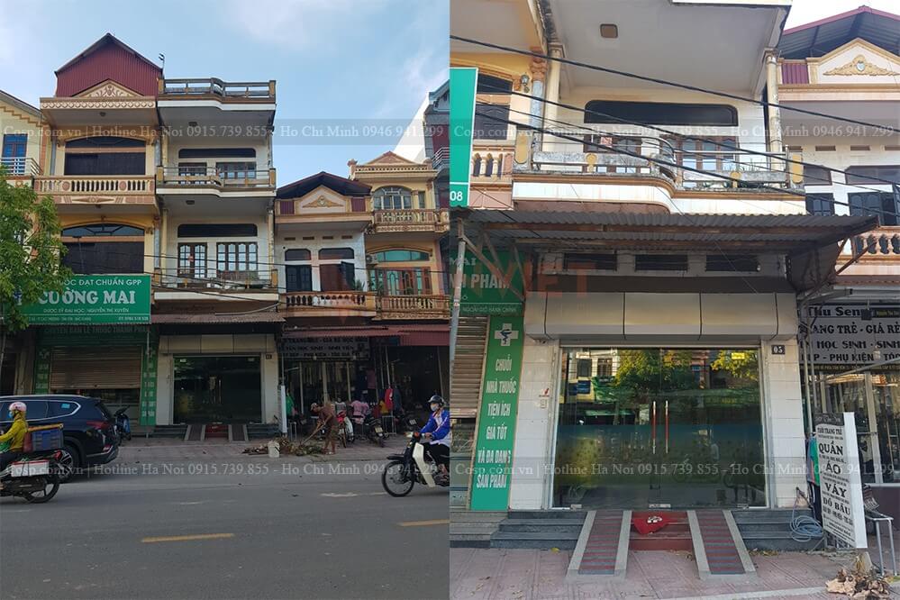 Hiện trạng mặt tiền của cửa hàng