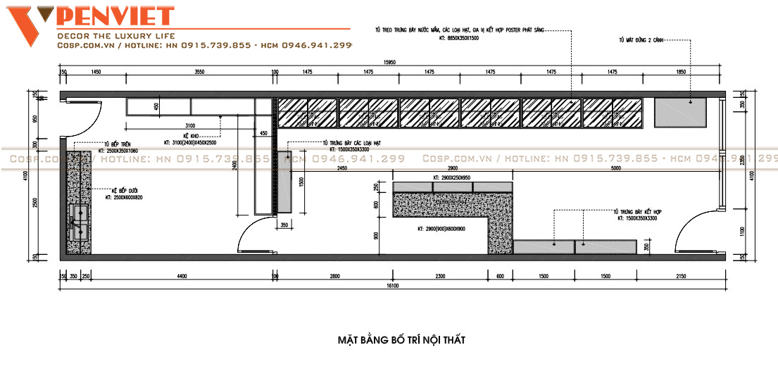 Bố trí mặt bằng siêu thị hải sản D’Mart