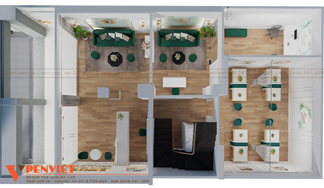 Bố trí mặt bằng nội thất spa Lavita