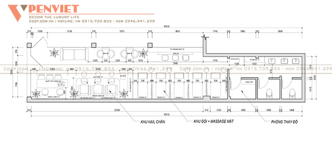 Tìm phương án bố trí mặt bằng cho spa