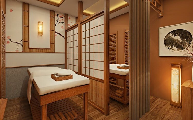 Gỗ tạo nên nội thất spa đẹp phong cách Nhật Bản