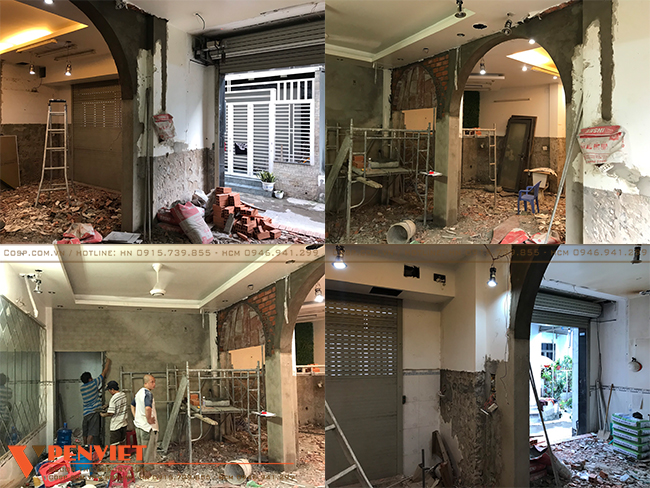 Mặt bằng đang được cải tạo lại để phù hợp với yêu cầu thiết kế, thi công