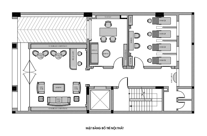Bố trí mặt bằng khoa học trong mẫu thiết kế spa Phương Loan