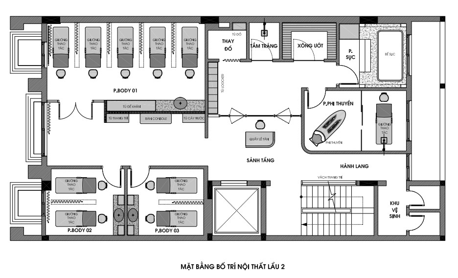 Đảm bảo spa có đầy đủ các phòng chức năng