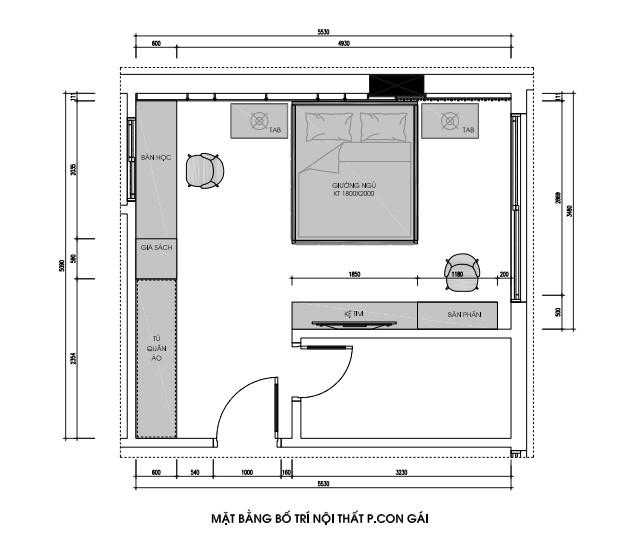 Bố trí mặt bằng phòng ngủ