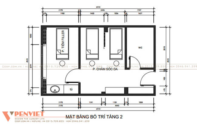 Bố trí mặt bằng nội thất tầng 2