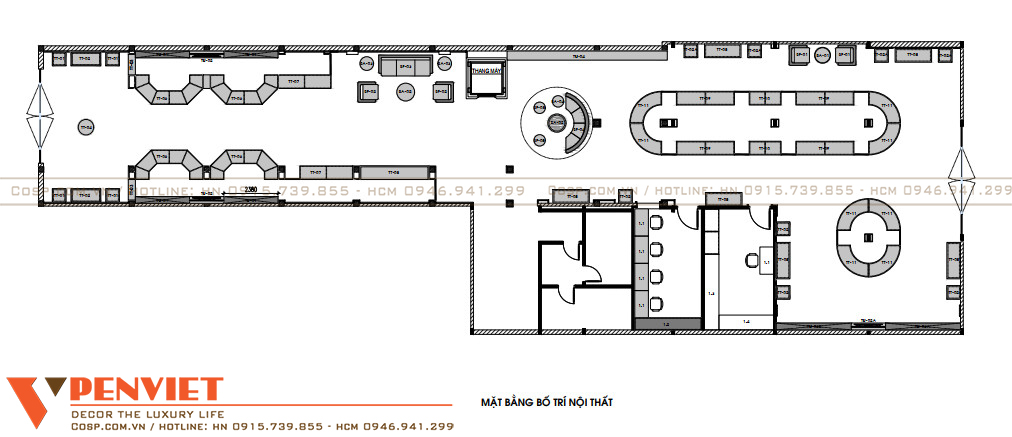 Mặt bằng bố trí nội thất tầng 1