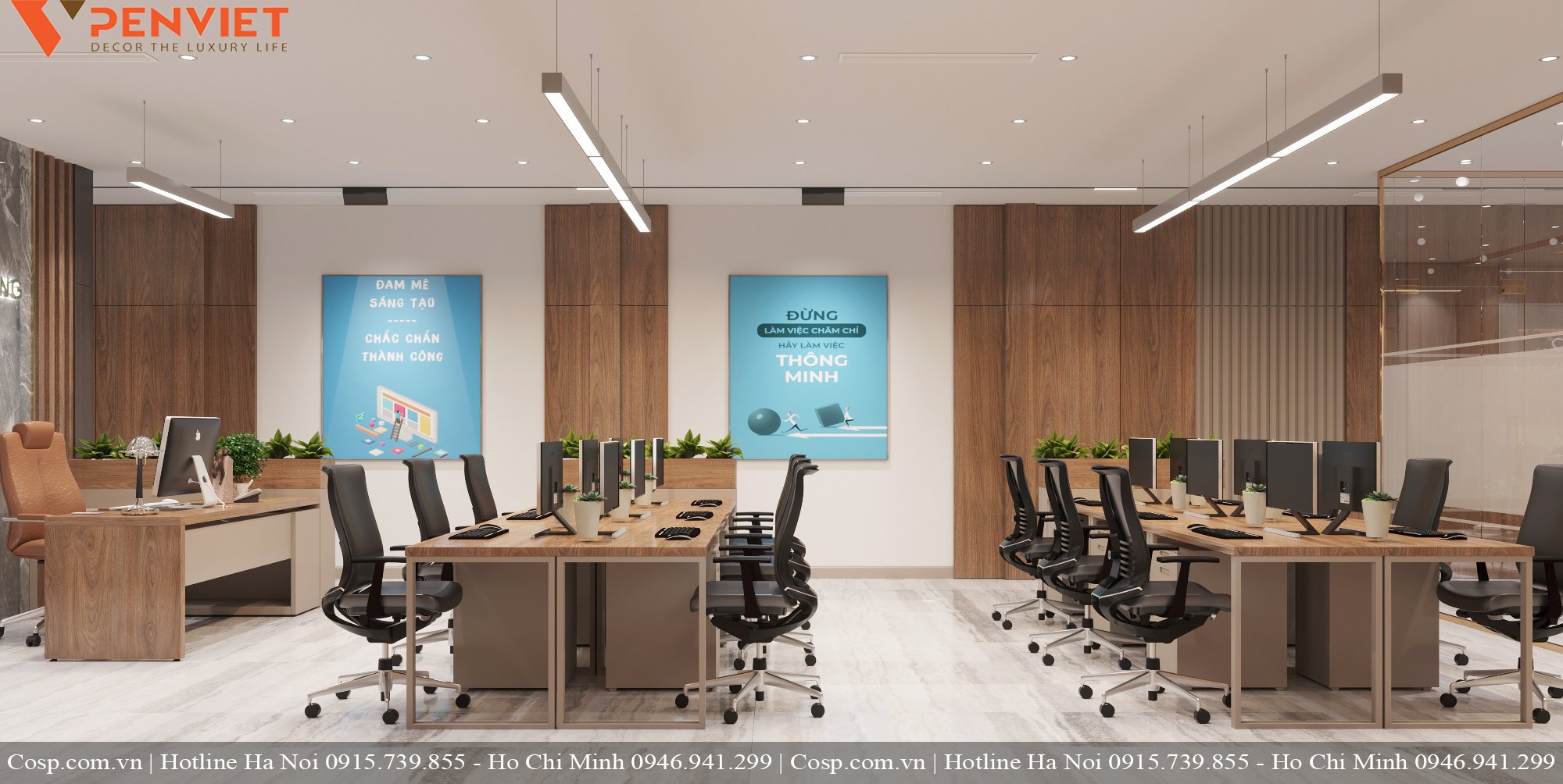 Tối ưu không gian nhờ bố trí các bàn làm việc ngăn nắp