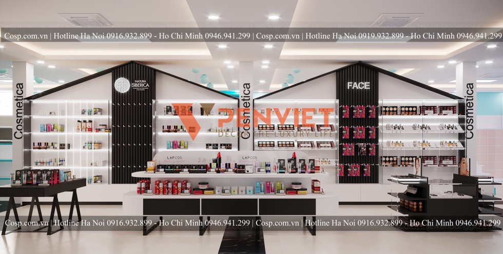 Thiết kế shop mỹ phẩm tại Penviet