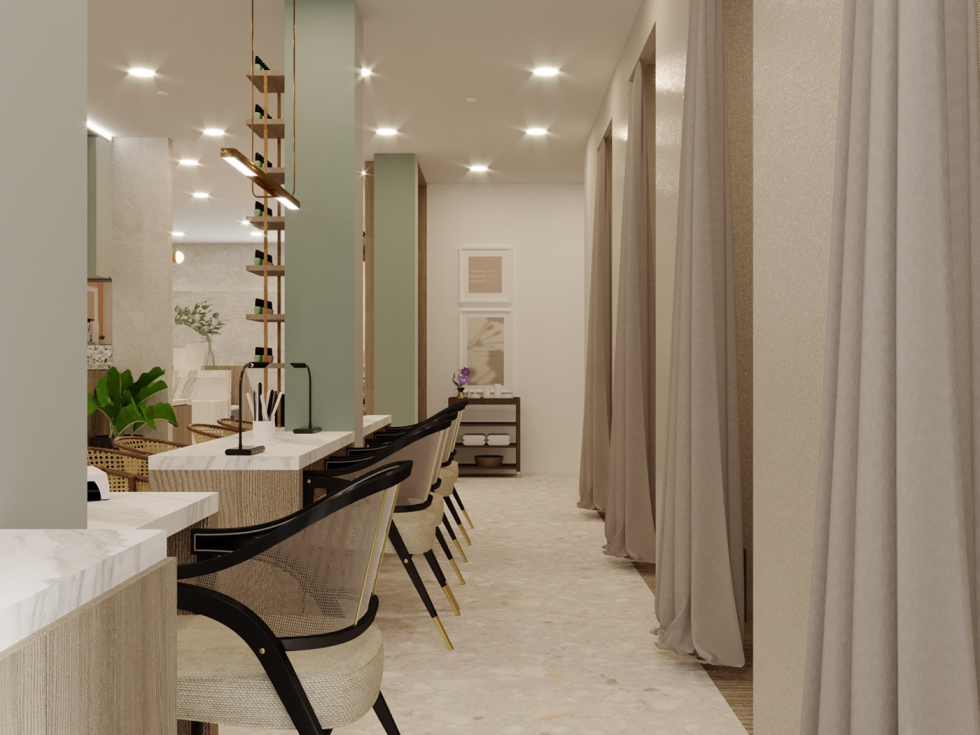 Nội thất nail được thiết kế riêng nhằm tạo sự thoải mái cho khách hàng