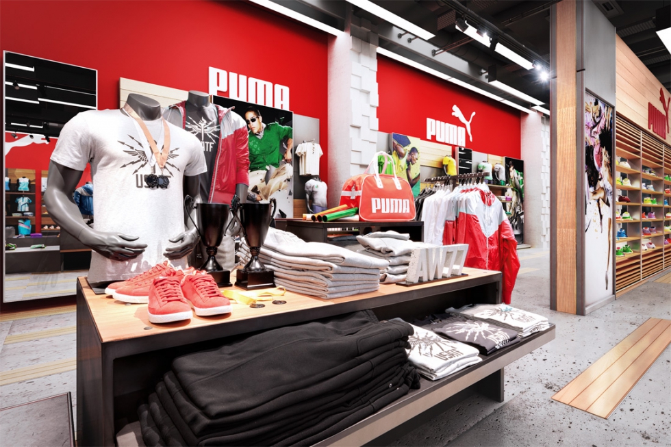 kệ giữa trưng bày puma